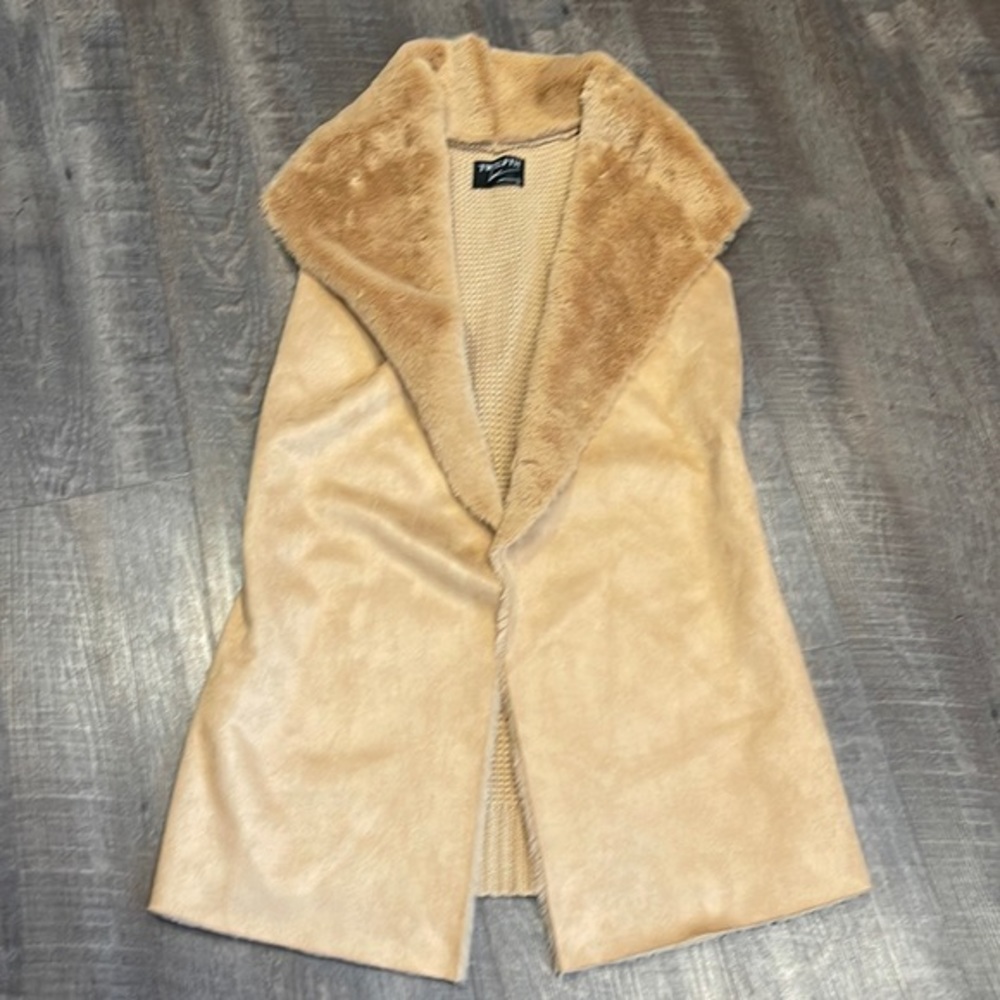 COPY - Twelfth Love shearling open front knit back vest